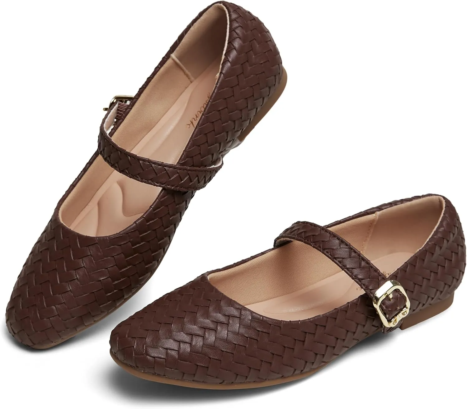 Mary Jane Shoes Women Flats Ballet Flats with Strap Square Toe Buckle MaryJanes for Women Dressy Comfortable