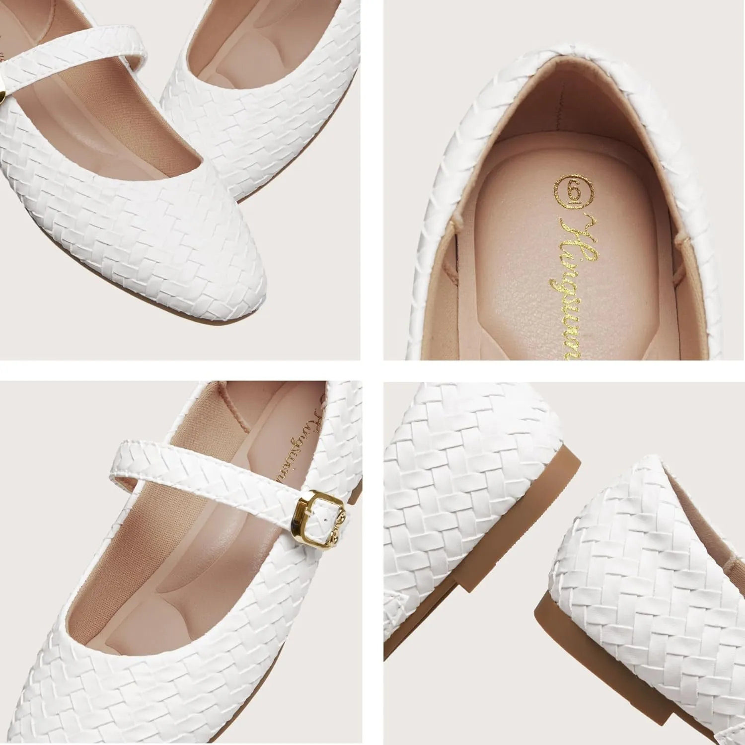Mary Jane Shoes Women Flats Ballet Flats with Strap Square Toe Buckle MaryJanes for Women Dressy Comfortable