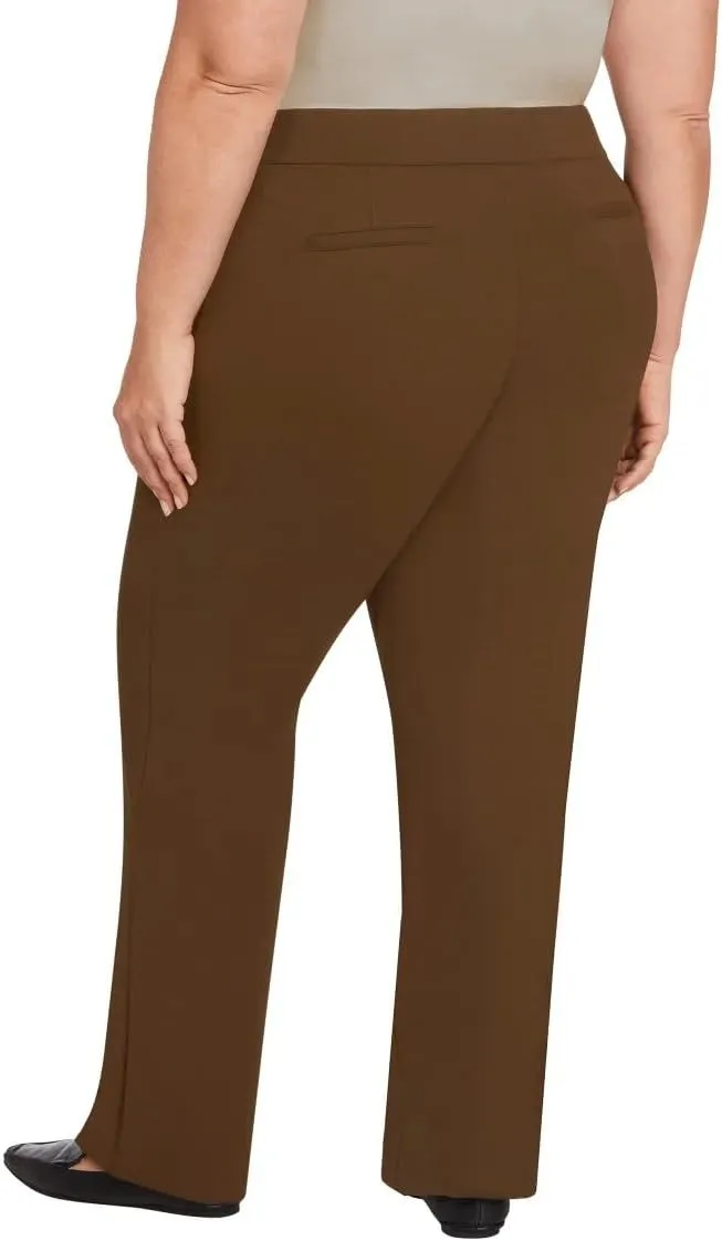 Matty M Women's Pull On Straight Leg Office Pants