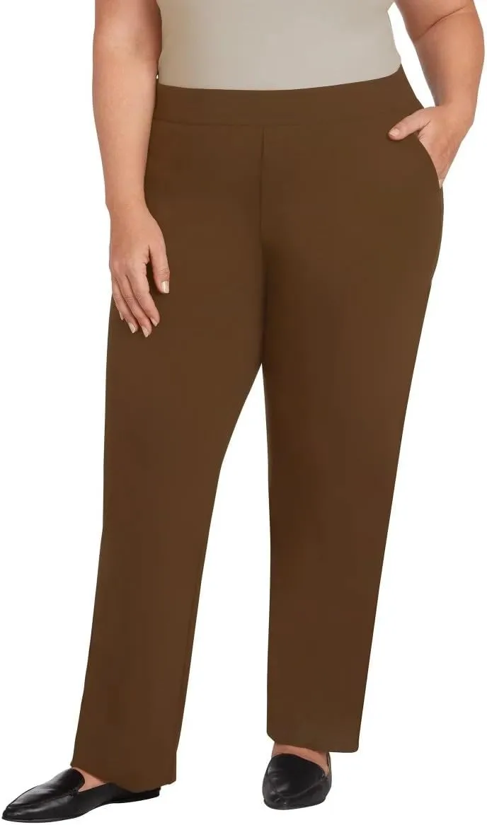 Matty M Women's Pull On Straight Leg Office Pants
