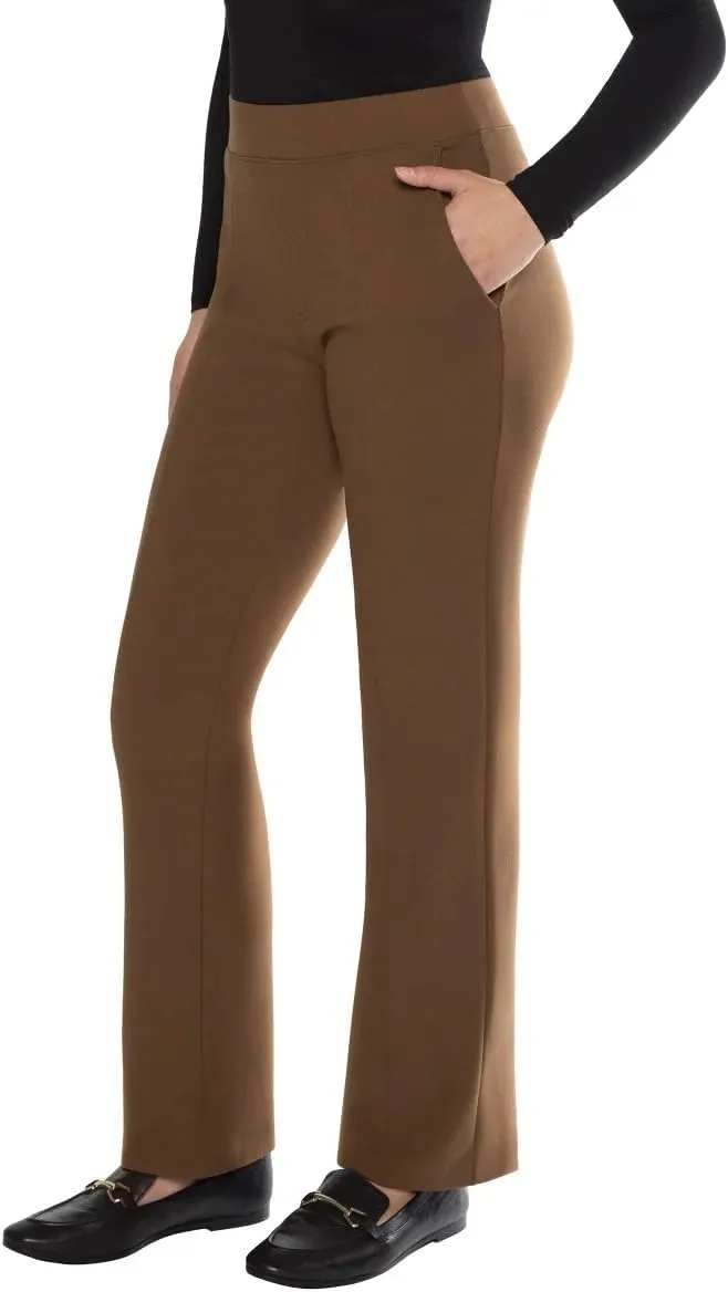 Matty M Women's Pull On Straight Leg Office Pants
