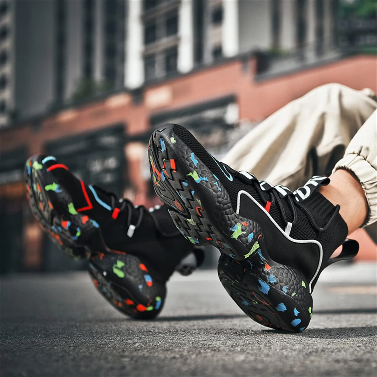 MDPCX Couple Shoes High top Men's Socks Shoes Running Light Breathable Casual Women's Sports Shoes Fashion Sports Shoes Climbing Shoes