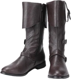 Medieval Male and Female Renaissance Pull On Boots Mid Calf Gothic Boots Halloween Cosplay Cuff Shoes