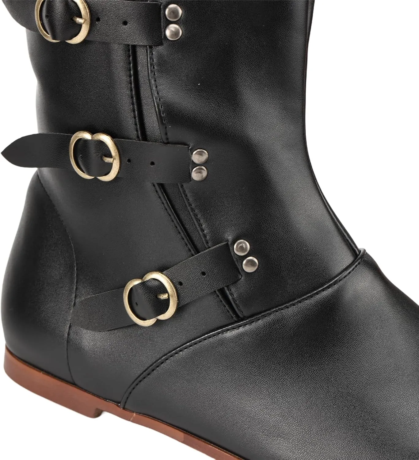 Medieval Renaissance Pull On Boots Male and Female Mid Calf Gothic Boots Halloween Cosplay Shoes