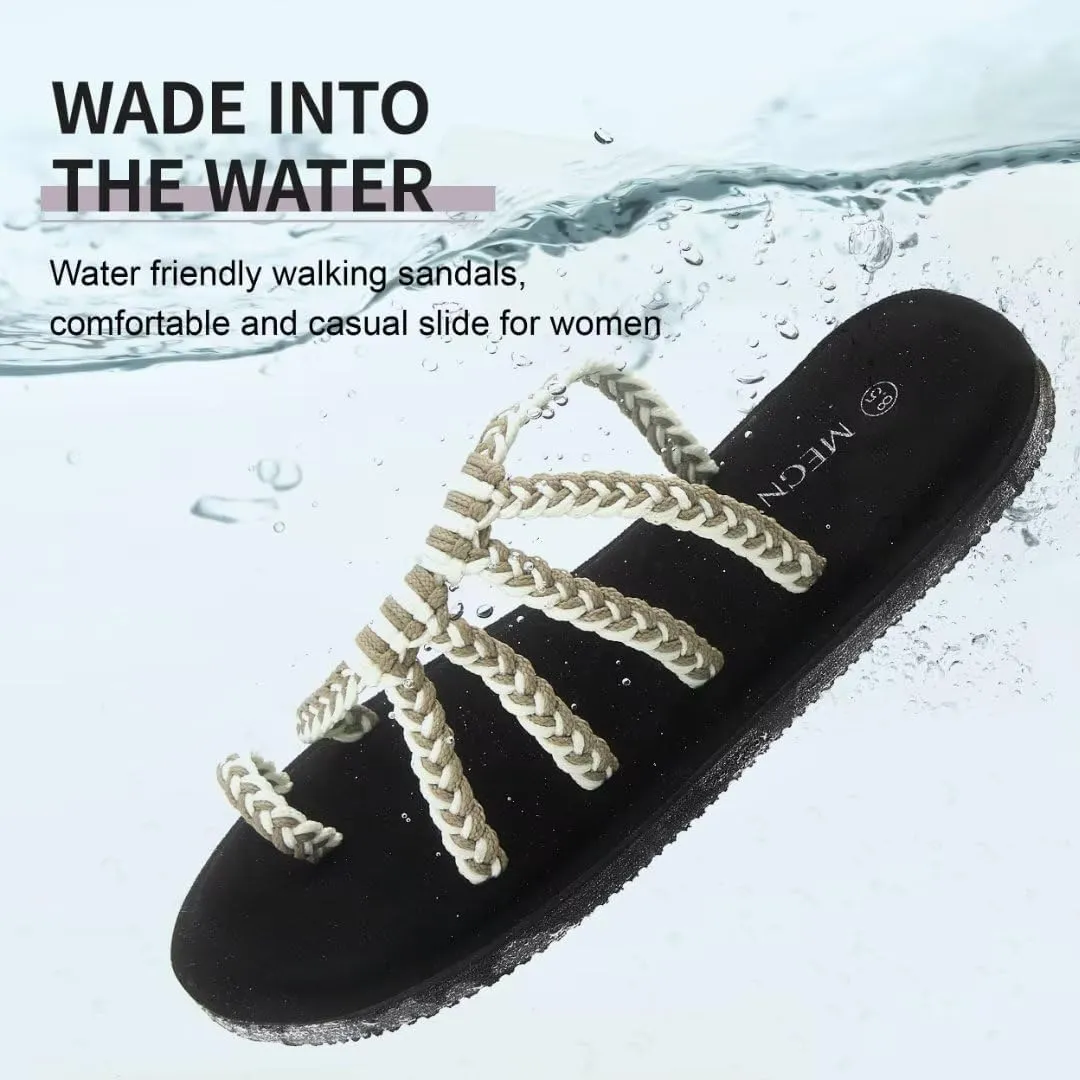 MEGNYA Yoga Mat Flip Flops for Women, Comfortable Foam Walking Sandals, Flexible and Lightweight Slippers for Beach/Holiday/Poolside/Outdoor Activities