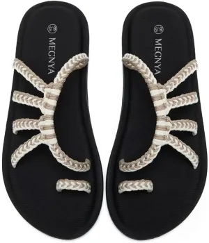 MEGNYA Yoga Mat Flip Flops for Women, Comfortable Foam Walking Sandals, Flexible and Lightweight Slippers for Beach/Holiday/Poolside/Outdoor Activities