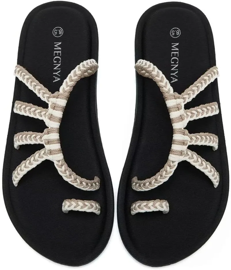 MEGNYA Yoga Mat Flip Flops for Women, Comfortable Foam Walking Sandals, Flexible and Lightweight Slippers for Beach/Holiday/Poolside/Outdoor Activities