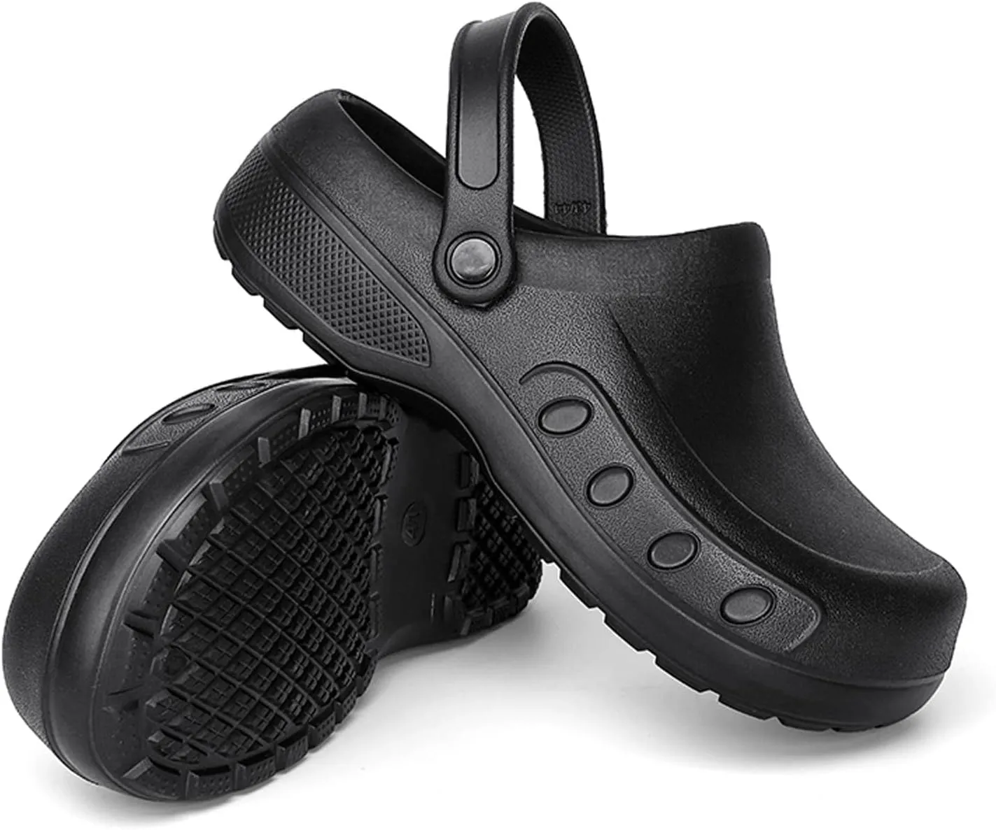 Meidiastra Men Chef Clogs Slip Resistant Garden Clogs with Arch Support Safety Nursing Shoes Work Shoes Water Oil Resistant for Men Food Service