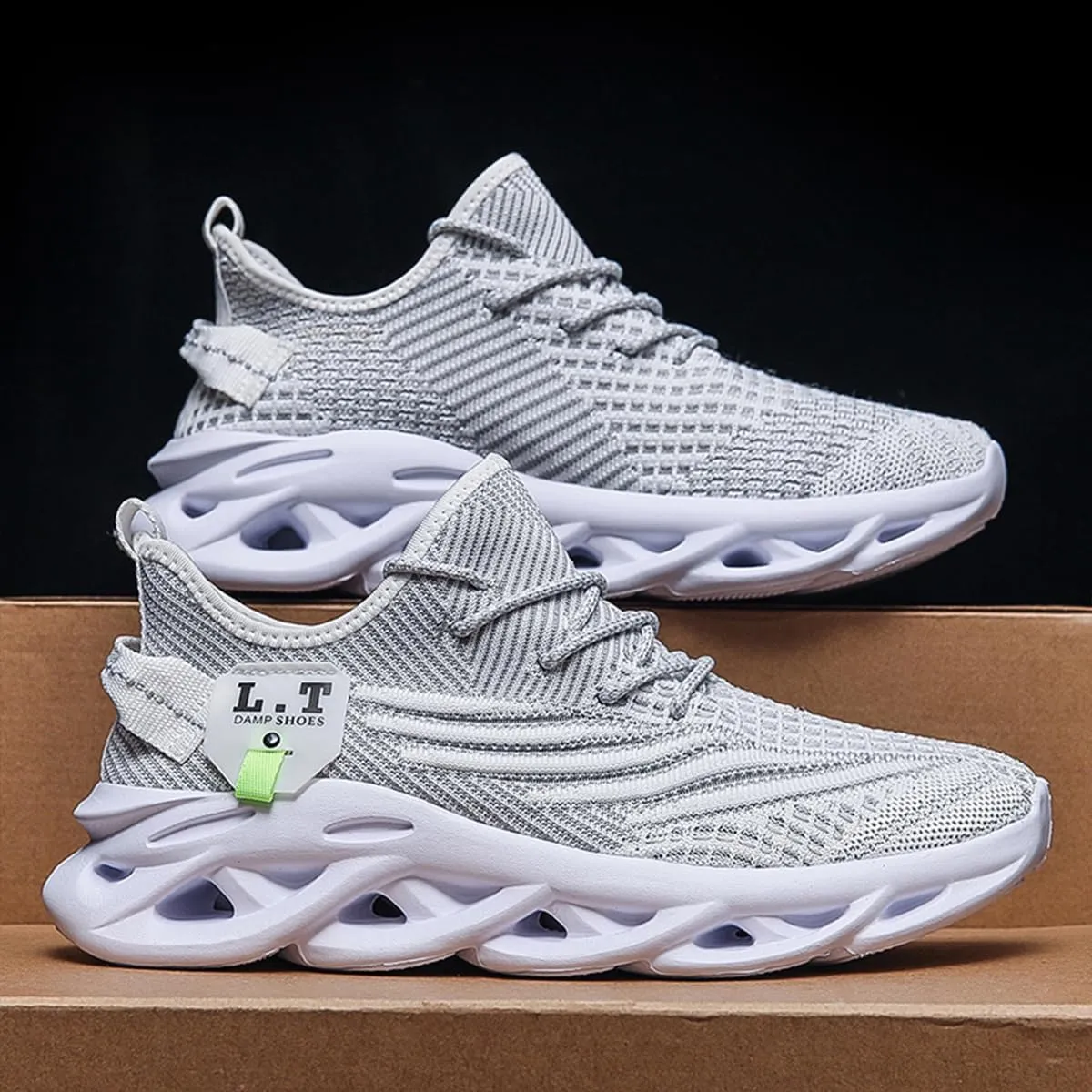 Men Running Shoes Slip On Tennis Walking Shoes Lightweight Breathable Sneakers for Gym Work Casual Soft Sole Trainers Non Slip Athletic Footwear