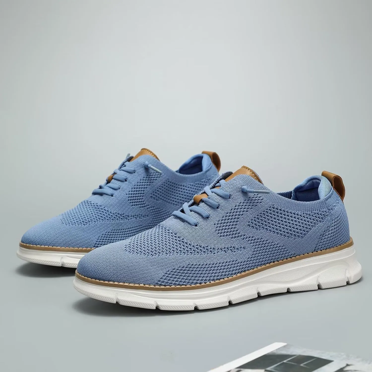 Mens Casual Dress Oxfords Shoes Fashion Mesh Business Walking Work Slip on Sneakers Comfortable Lightweight Soft Sole