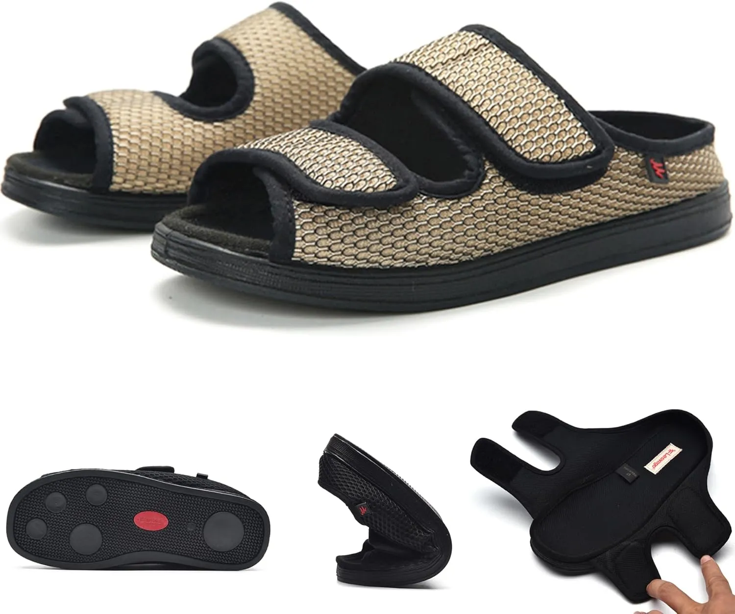 Men's Diabetic Shoes Extra Wide Width Diabetic Sandals,Diabetic Walking Shoes Adjustable Closure Arch Support Orthopedic Shoes for Swollen Feet Plantar Fasciitis