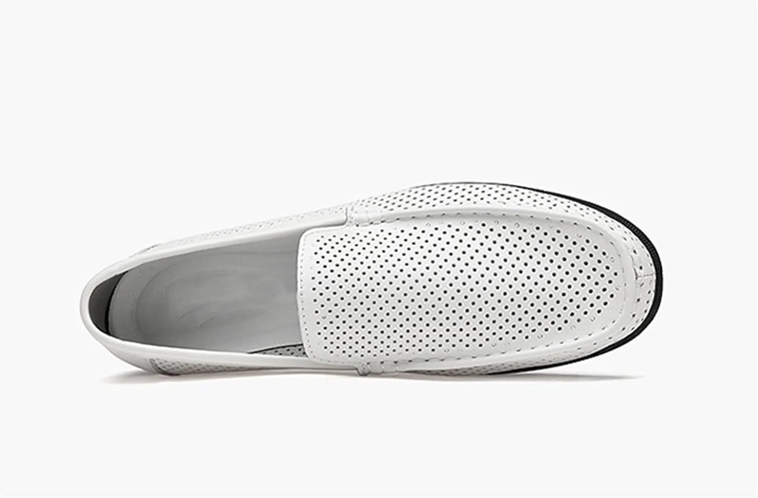 Mens Genuine Leather Slip-on Loafers Casual Hollow Breathable Comfort Penny Loafers Shoes Soft Sole Flat Dress Driving Causal Shoes