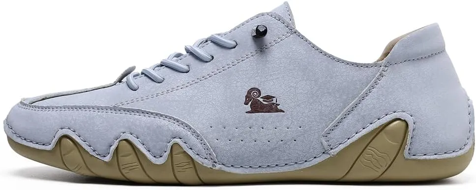Men's Handmade Low Top Waterproof Leather Sneakers Men's Soft Walking Shoes Men's Casual Shoes