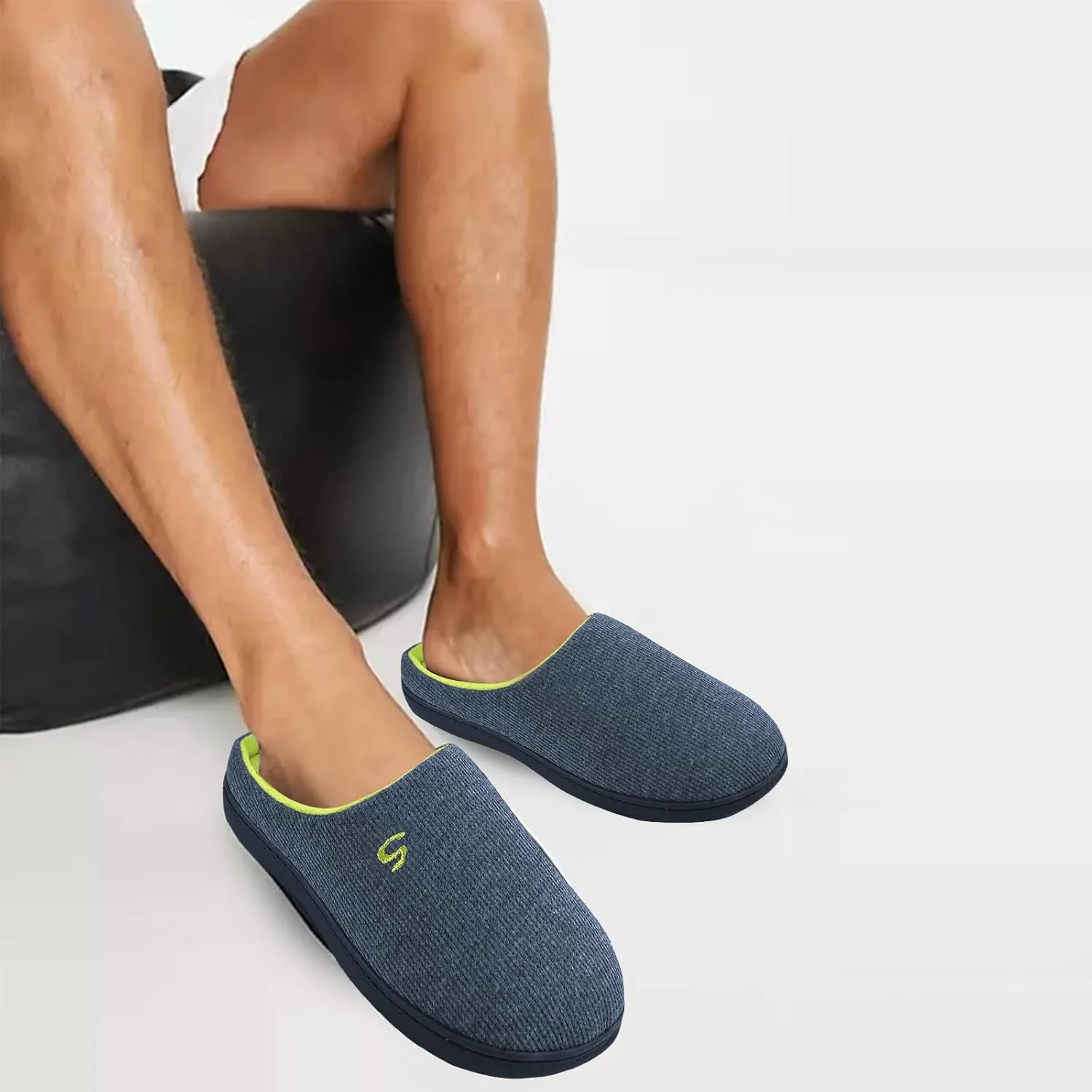 Men's Memory Foam Slippers, Comfy House Shoes, Cozy Men's Slippers with Warm Soft Coral Fleece Lining