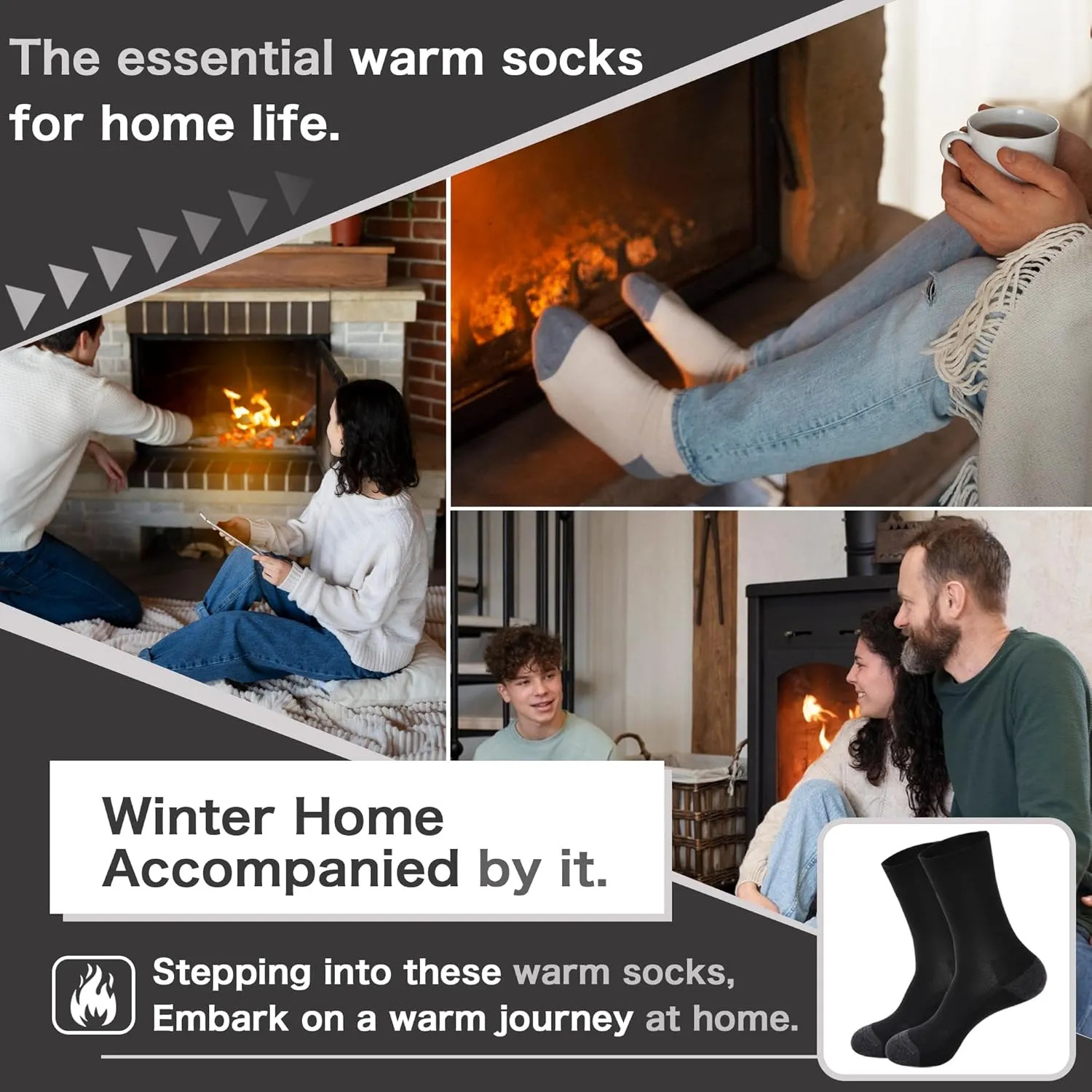Men's Ultra-Light Thermal Socks - Thin Warm Heat Socks with Self Heat Yarn, Great Gift