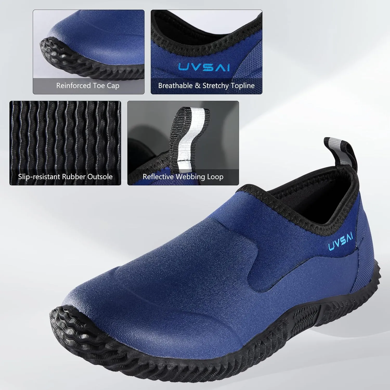 Men’s Waterproof Garden Shoes Rain Boots Slip-On Footwear for Gardening Farming Camping Lawn Care Yard Work