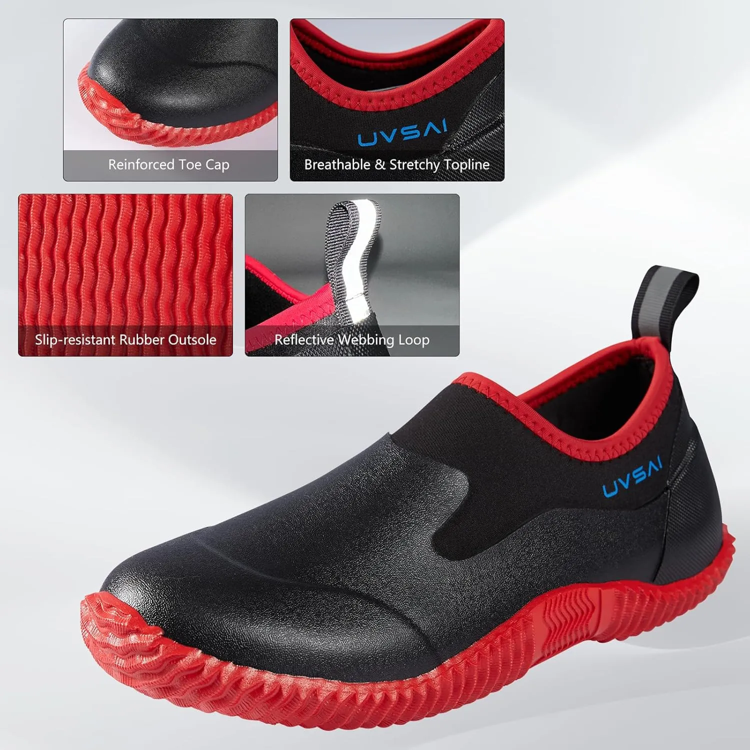 Men’s Waterproof Garden Shoes Rain Boots Slip-On Footwear for Gardening Farming Camping Lawn Care Yard Work