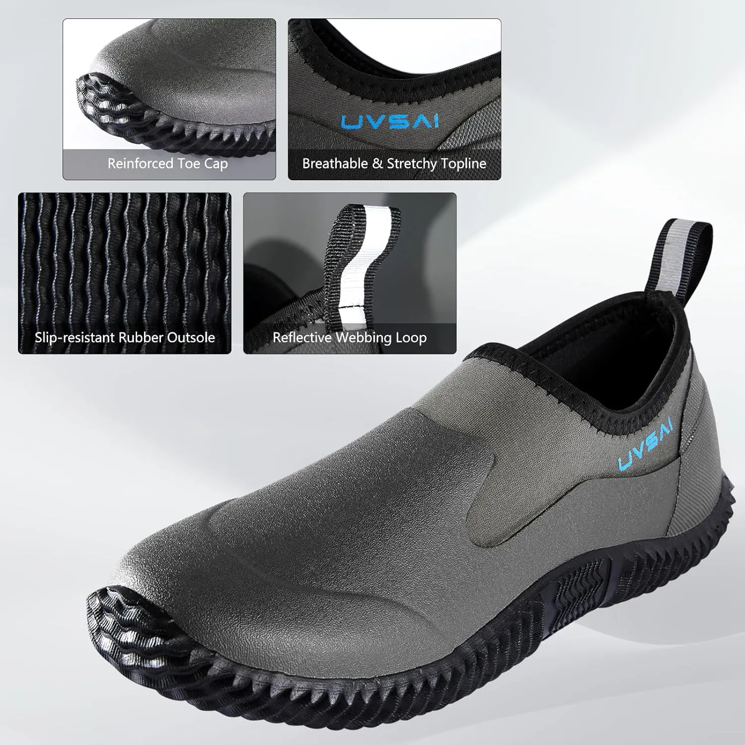Men’s Waterproof Garden Shoes Rain Boots Slip-On Footwear for Gardening Farming Camping Lawn Care Yard Work