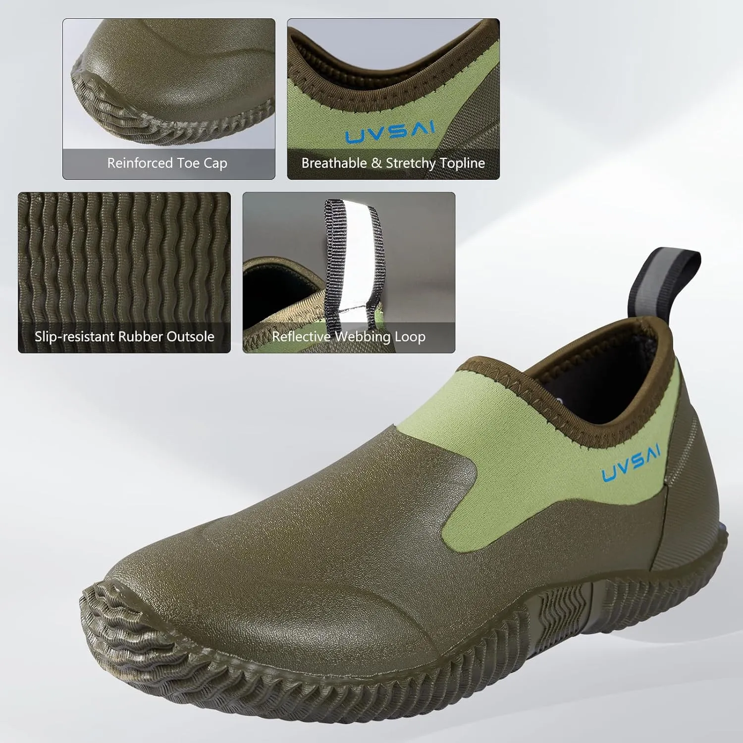 Men’s Waterproof Garden Shoes Rain Boots Slip-On Footwear for Gardening Farming Camping Lawn Care Yard Work