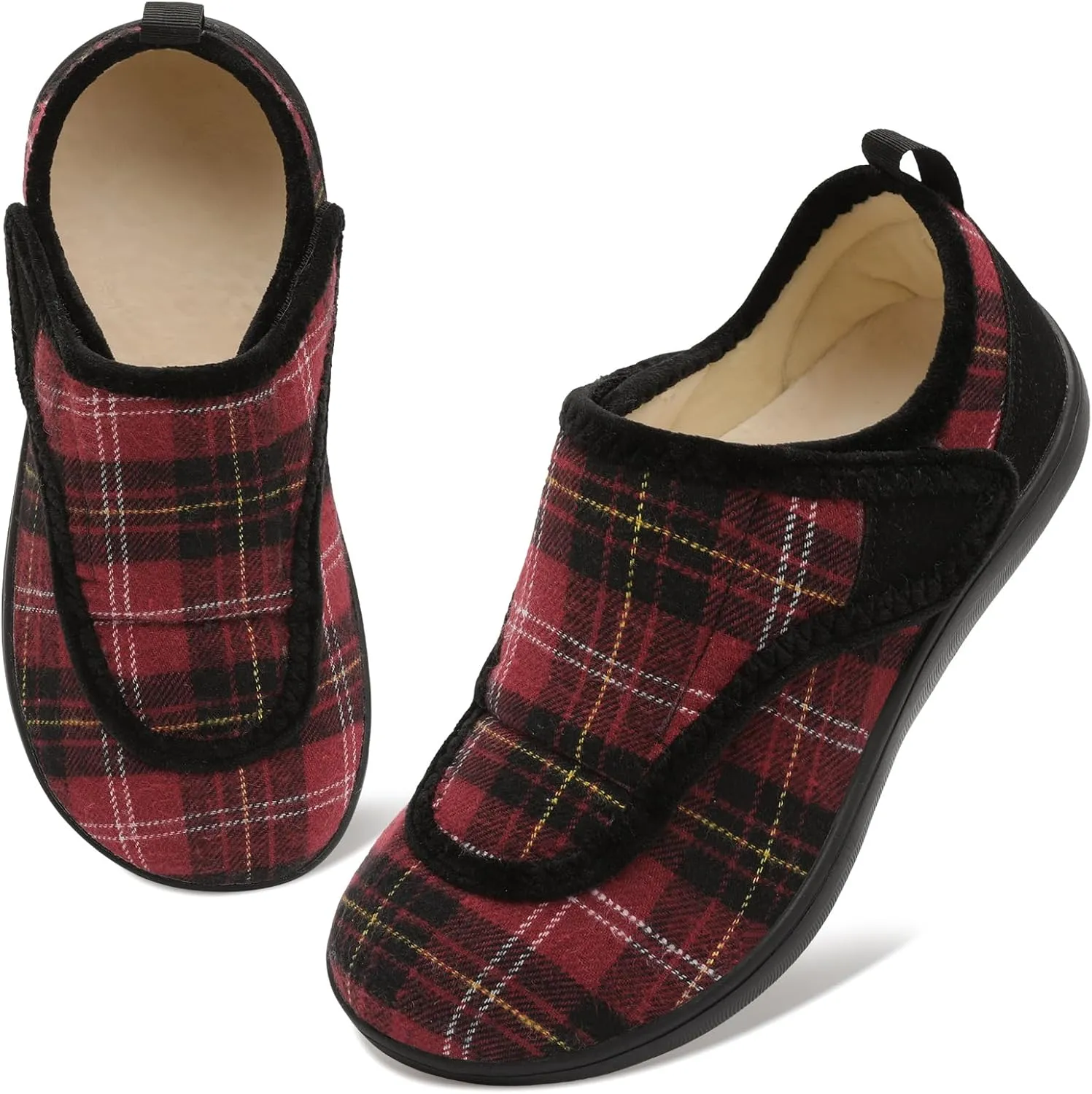 Mens Wide Slippers Comfy Diabetic Orthopedic Shoes Adjustable House Slippers Swollen Feet Walking Shoes