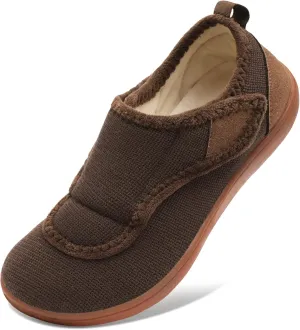 Mens Wide Slippers Comfy Diabetic Orthopedic Shoes Adjustable House Slippers Swollen Feet Walking Shoes