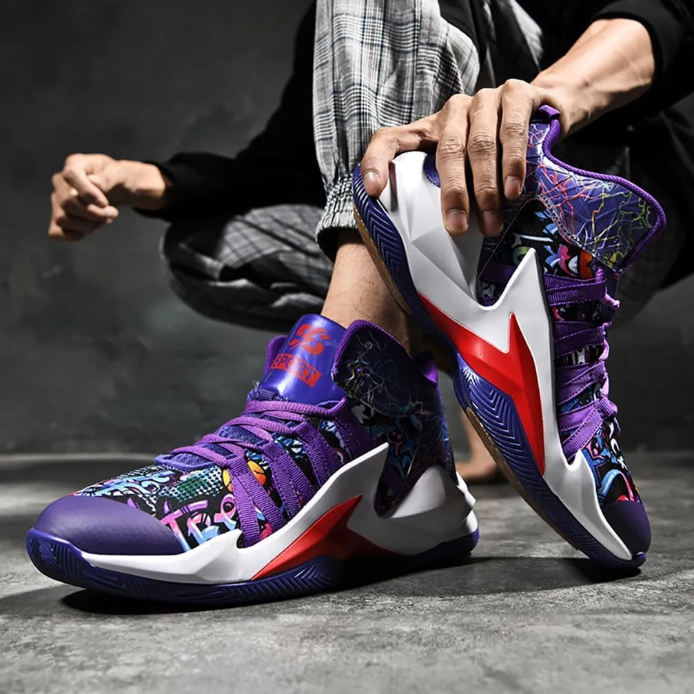Men's Women's Basketball Shoes High Top Ultra-Light Fashion Anti Slip Breathable Sneakers