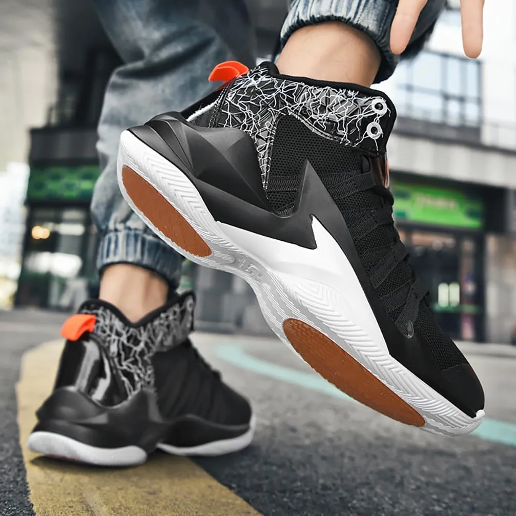 Men's Women's Basketball Shoes High Top Ultra-Light Fashion Anti Slip Breathable Sneakers