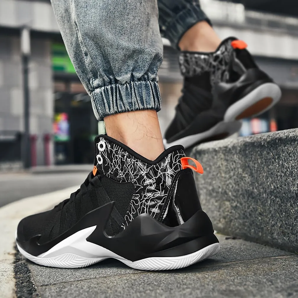 Men's Women's Basketball Shoes High Top Ultra-Light Fashion Anti Slip Breathable Sneakers
