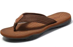 MGGMOKAY Men's Flip Flops Sandal Comfortable Thong Sandals Arch Support Casual T-Strap Sandals for Men Summer Beach Slides Shoes