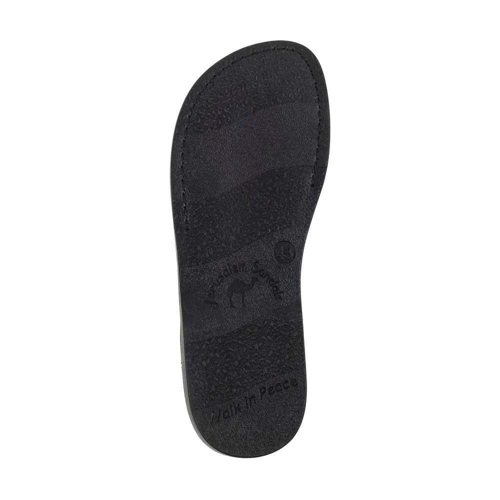 Michael - Closed Toe Leather Fisherman Sandal | Black