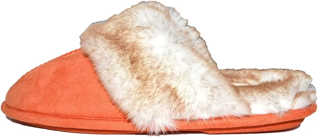 Millffy Women's Comfy Faux Fur Lining Clog Scuff House Shoes Memory Foam Slip on Anti-Skid Sole