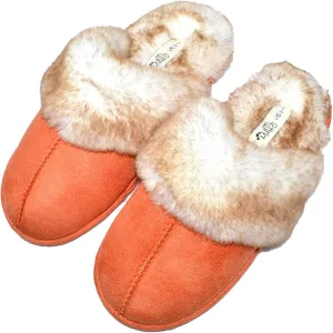 Millffy Women's Comfy Faux Fur Lining Clog Scuff House Shoes Memory Foam Slip on Anti-Skid Sole