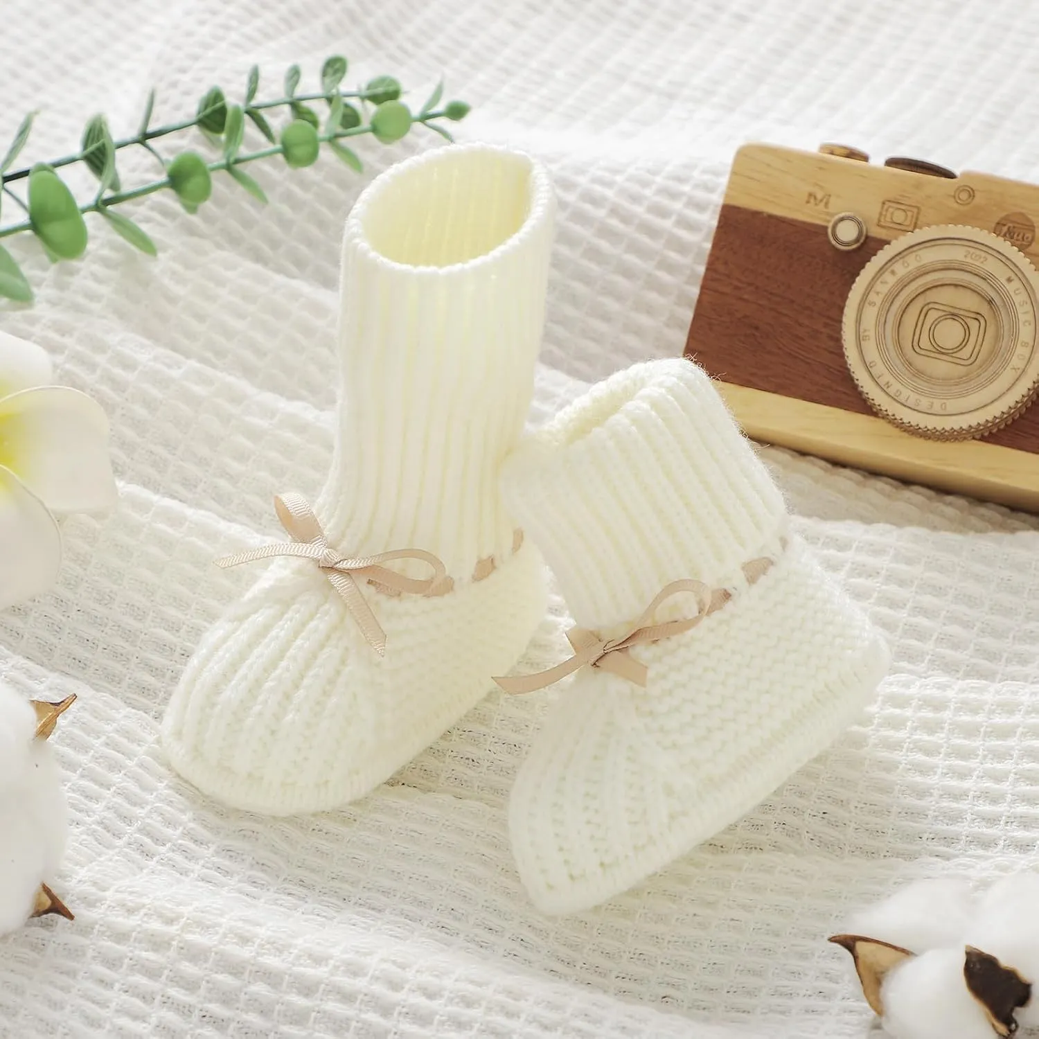mimixiong Baby Booties Newborn Infant Sock Shoes Hand Knitting Crochet Boy and Girl Cozy Shoes