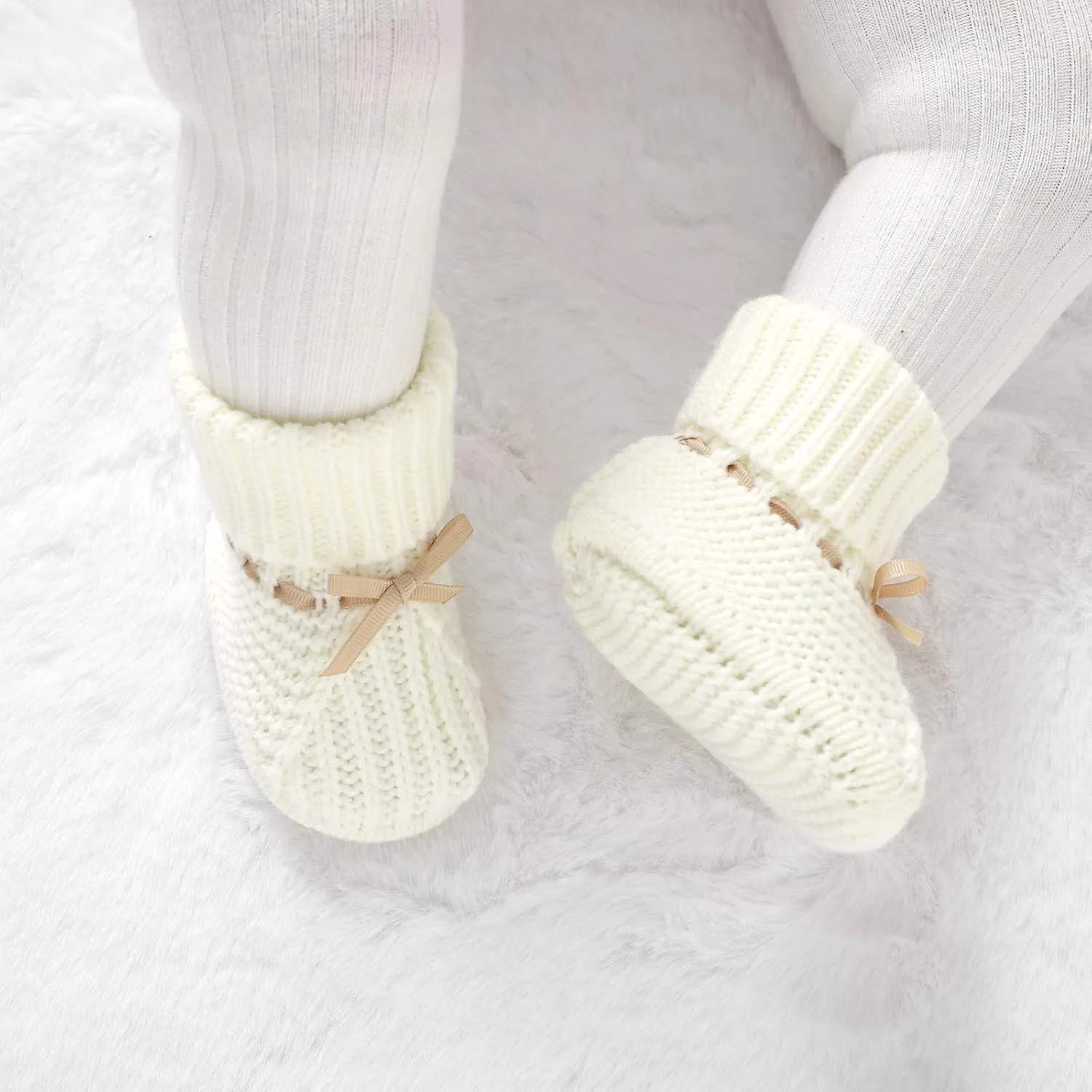 mimixiong Baby Booties Newborn Infant Sock Shoes Hand Knitting Crochet Boy and Girl Cozy Shoes