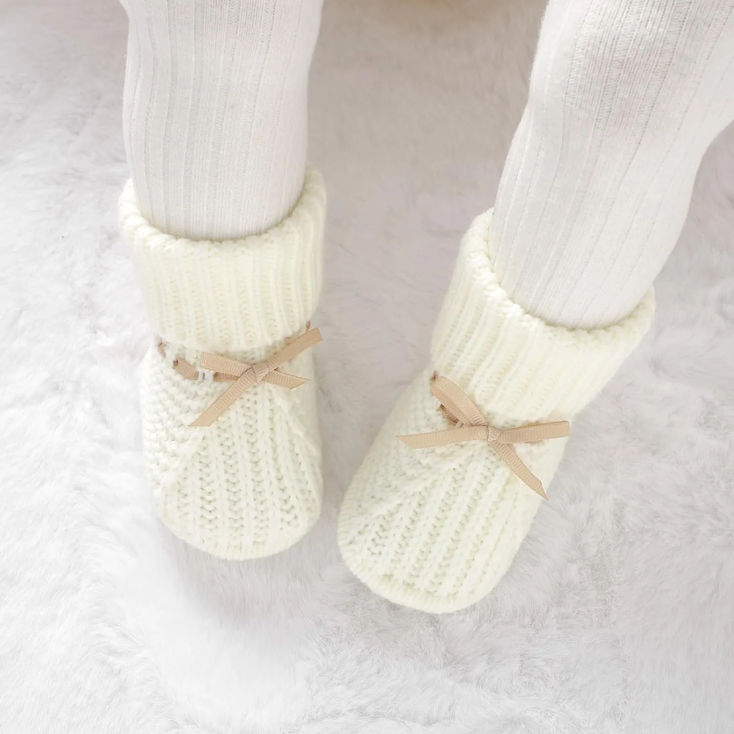 mimixiong Baby Booties Newborn Infant Sock Shoes Hand Knitting Crochet Boy and Girl Cozy Shoes