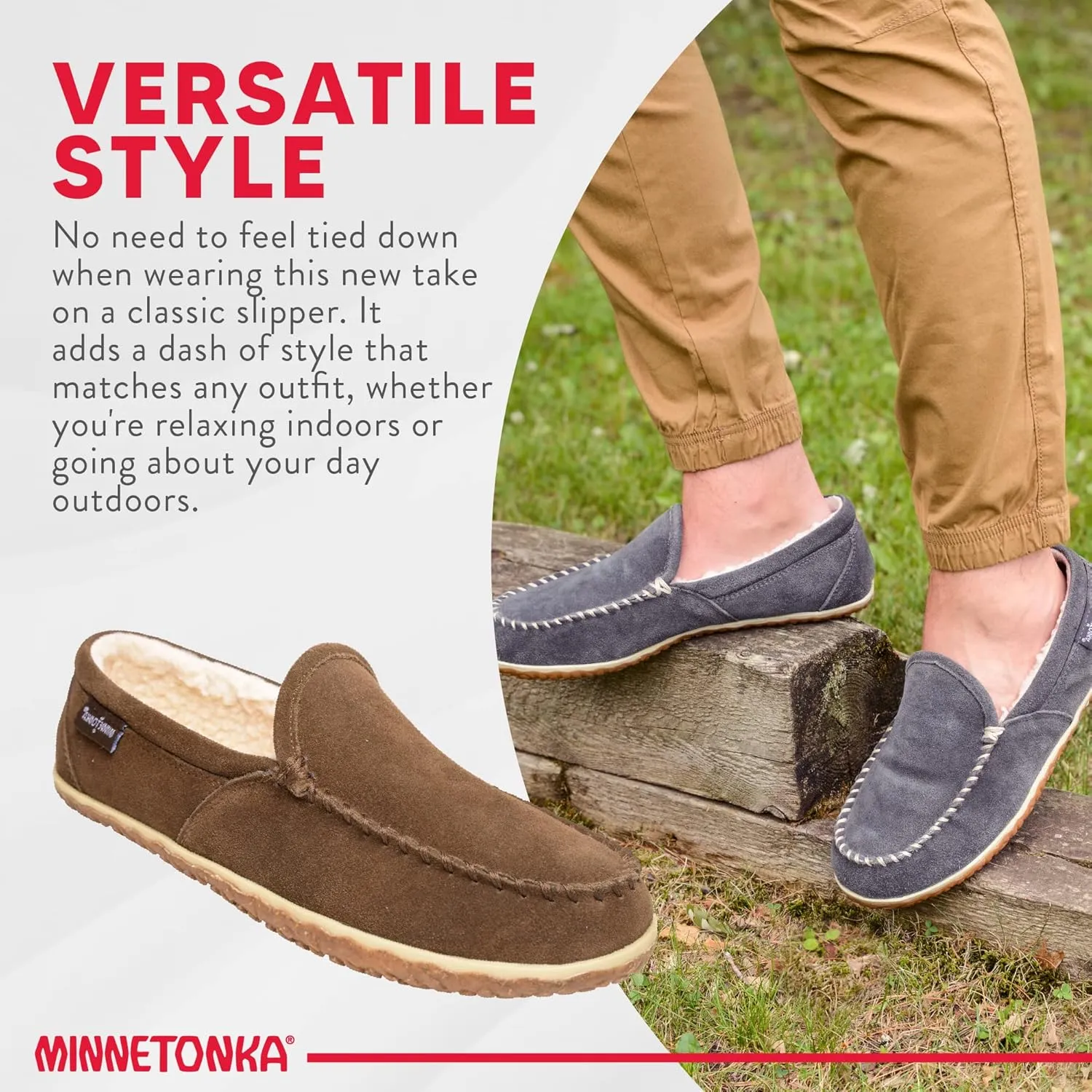 Minnetonka Men's Tilden Moccasin Slippers