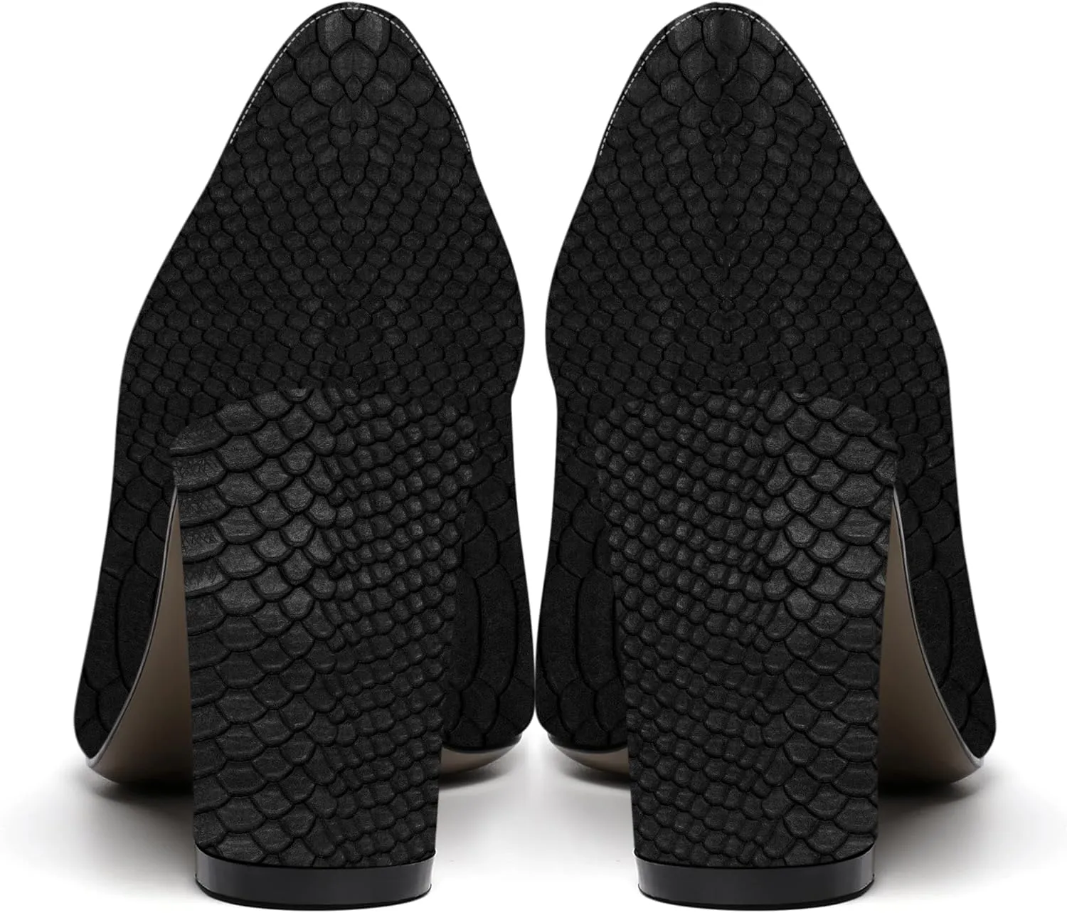 MOVINSTEPS Womens Party Slip On Patent Peep Toe Sexy Block High Heel Pumps Shoes 3.3 Inch