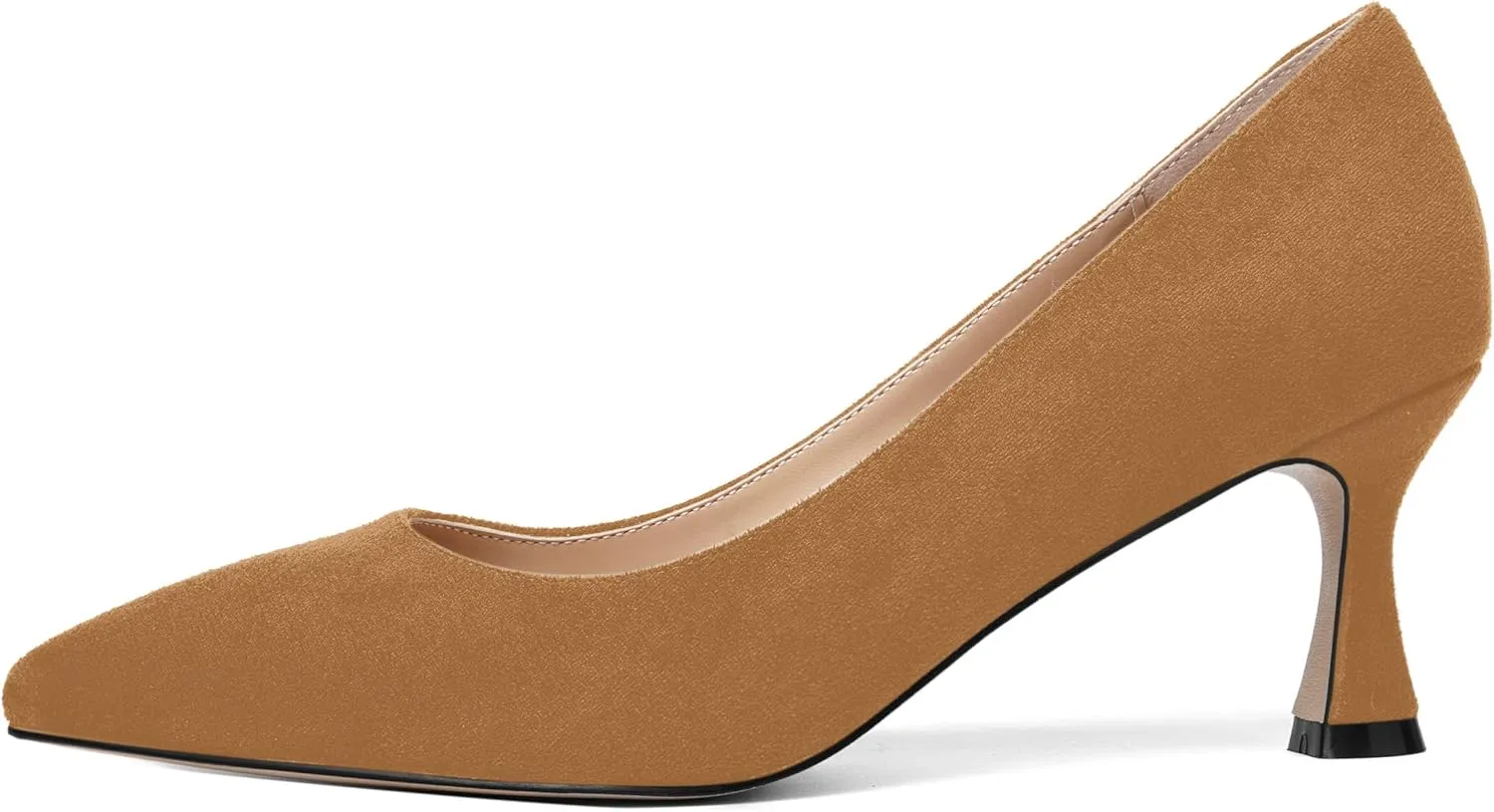 MOVINSTEPS Womens Pointed Toe Evening Sexy Suede Slip On Stiletto Mid Heel Pumps Shoes 2.5 Inch