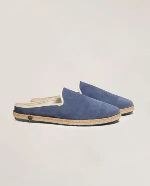 Mule d'été homme cuir, bleu