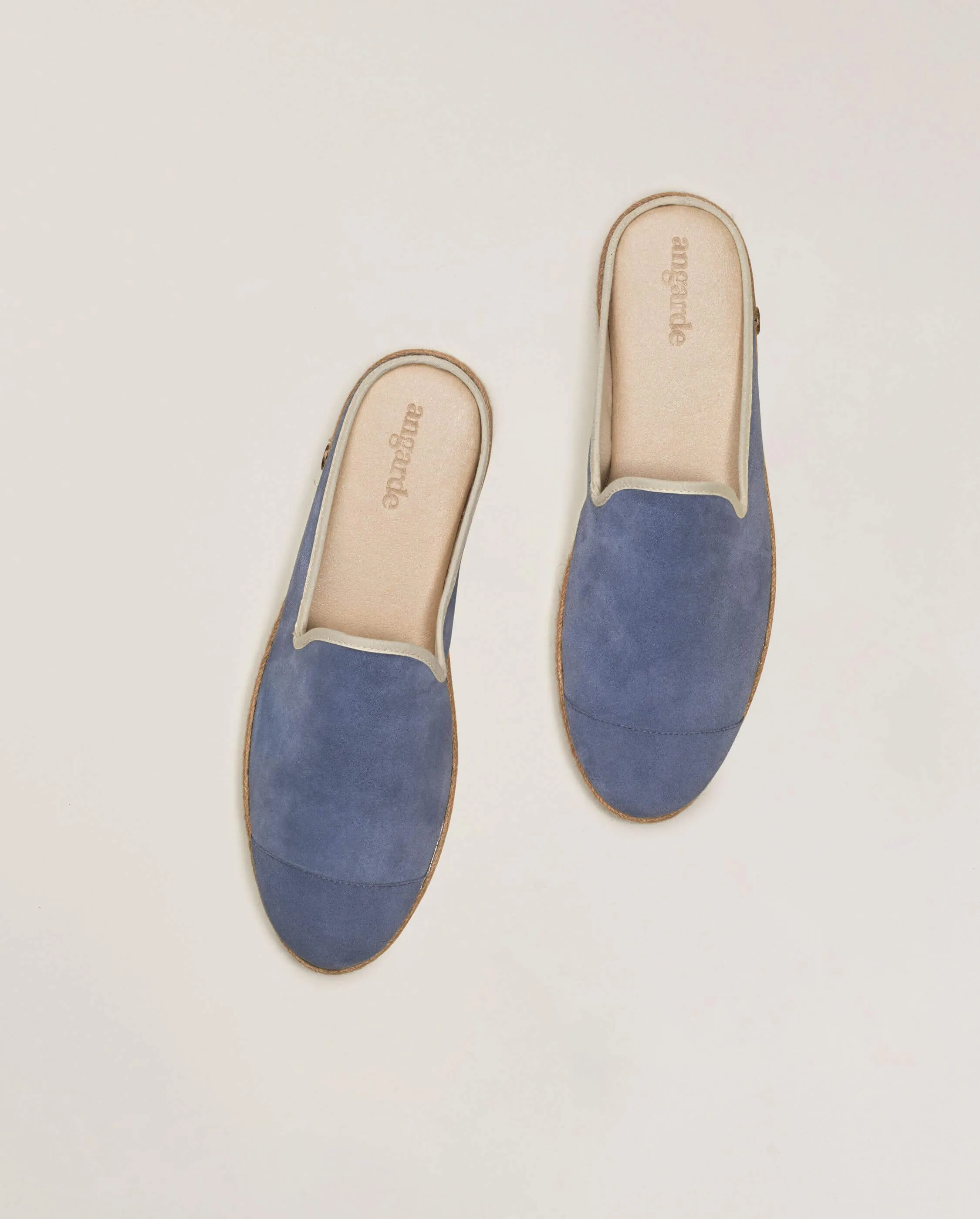 Mule d'été homme cuir, bleu