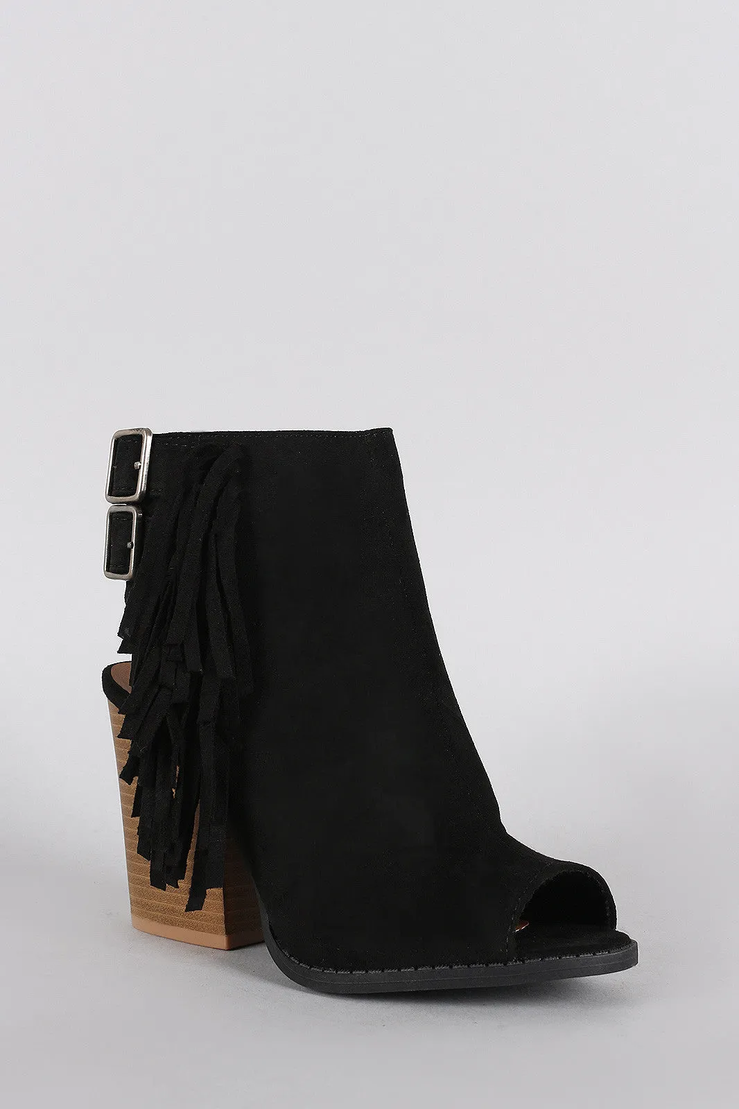 Mule Falling Qupid Heel Overnight delivery Expansive variety Fringe Buckle Chunky