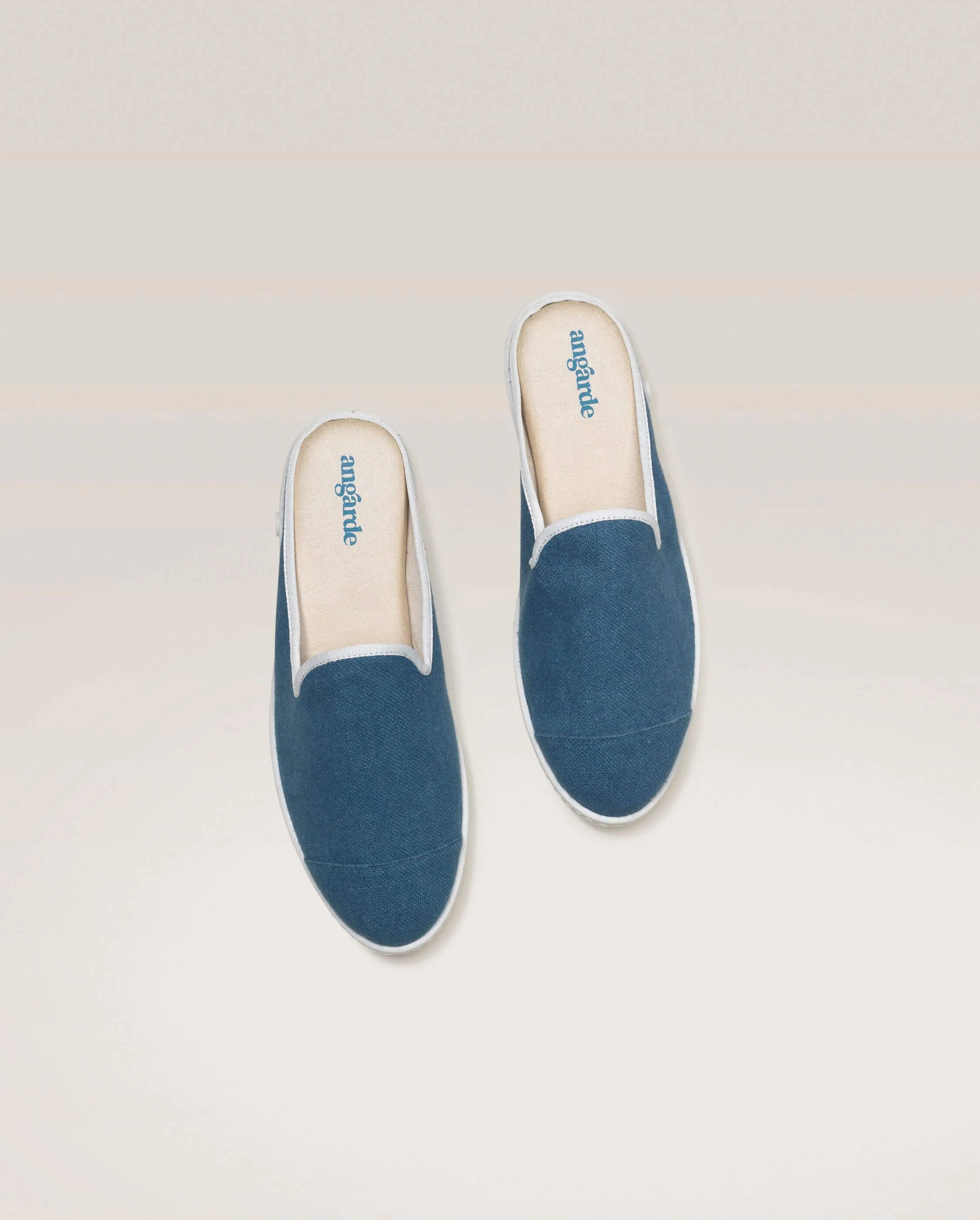 Mule homme lin, bleu