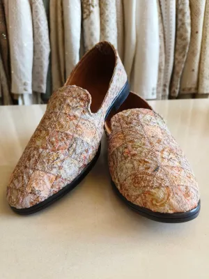 Multicolor Fabric Loafer Shoes for Mens