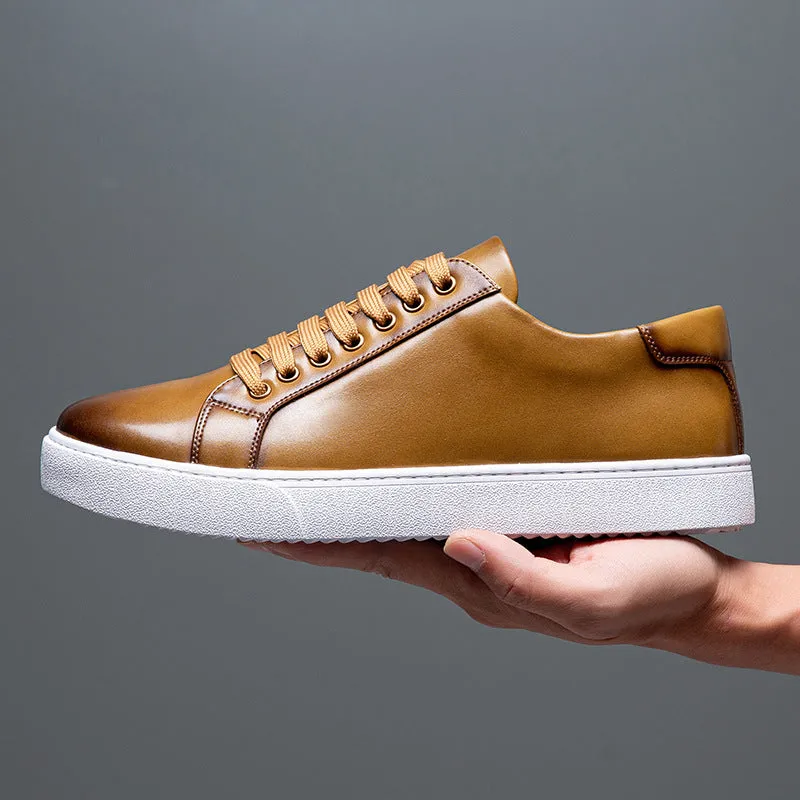 Nanccy Men's trendy sneakers British style polished casual shoes