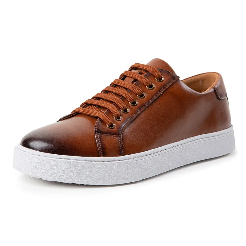 Nanccy Men's trendy sneakers British style polished casual shoes