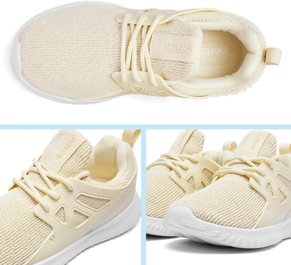 nerteo Girls Shoes Slip on Boys Kids Sneakers Lightweight Tennis Running Walking Gym Fashion Shoes for Little Kid/Big Kid