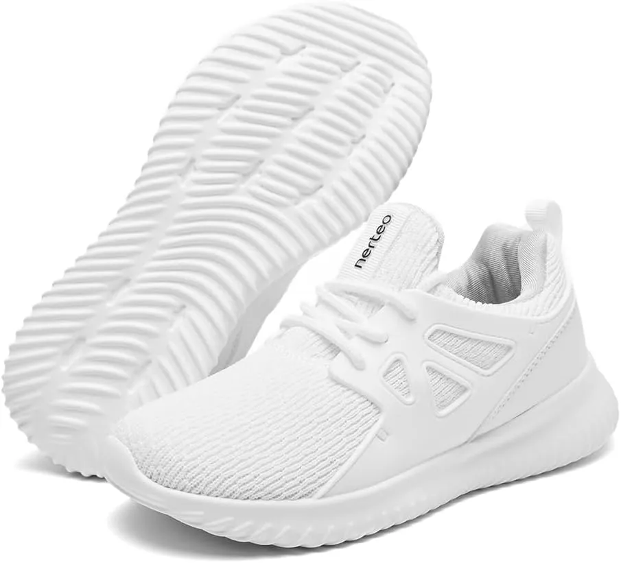 nerteo Girls Shoes Slip on Boys Kids Sneakers Lightweight Tennis Running Walking Gym Fashion Shoes for Little Kid/Big Kid