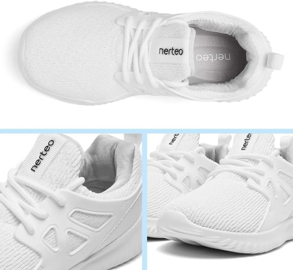 nerteo Girls Shoes Slip on Boys Kids Sneakers Lightweight Tennis Running Walking Gym Fashion Shoes for Little Kid/Big Kid