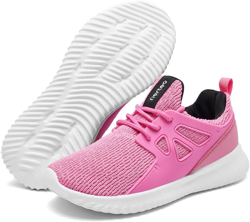 nerteo Girls Shoes Slip on Boys Kids Sneakers Lightweight Tennis Running Walking Gym Fashion Shoes for Little Kid/Big Kid