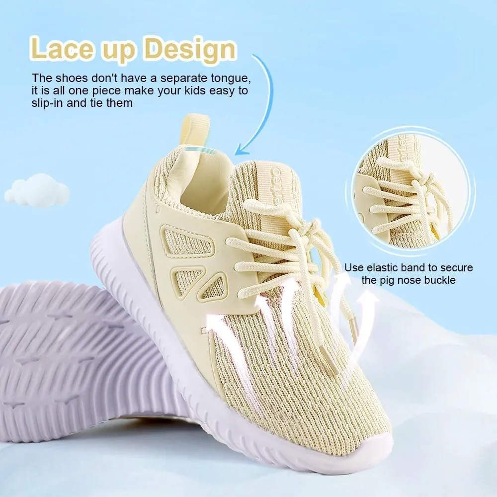 nerteo Girls Shoes Slip on Boys Kids Sneakers Lightweight Tennis Running Walking Gym Fashion Shoes for Little Kid/Big Kid